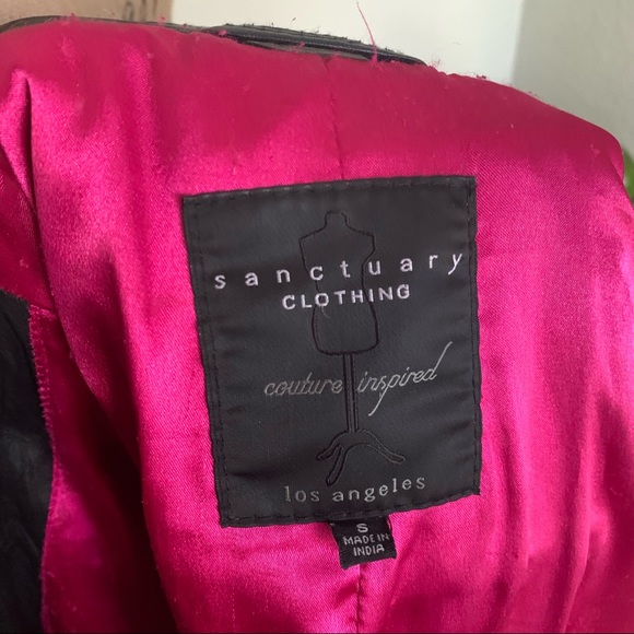 Sanctuary Black Leather Jacket Size Small - Picture 5 of 5